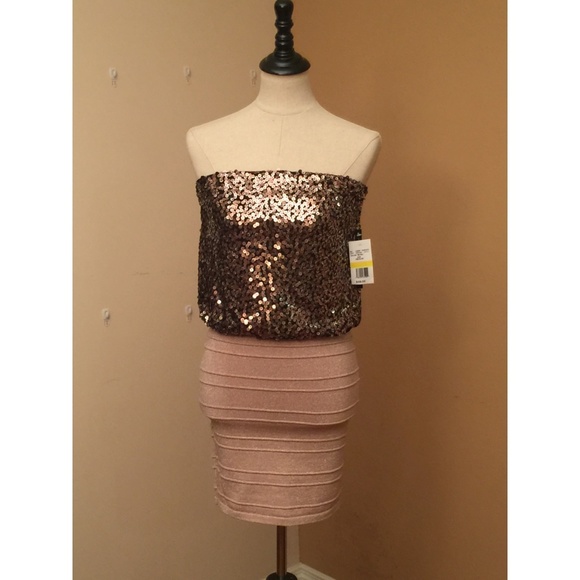 As U Wish Dresses & Skirts - NWT! As U Wish Sequined Strapless Mini Dress